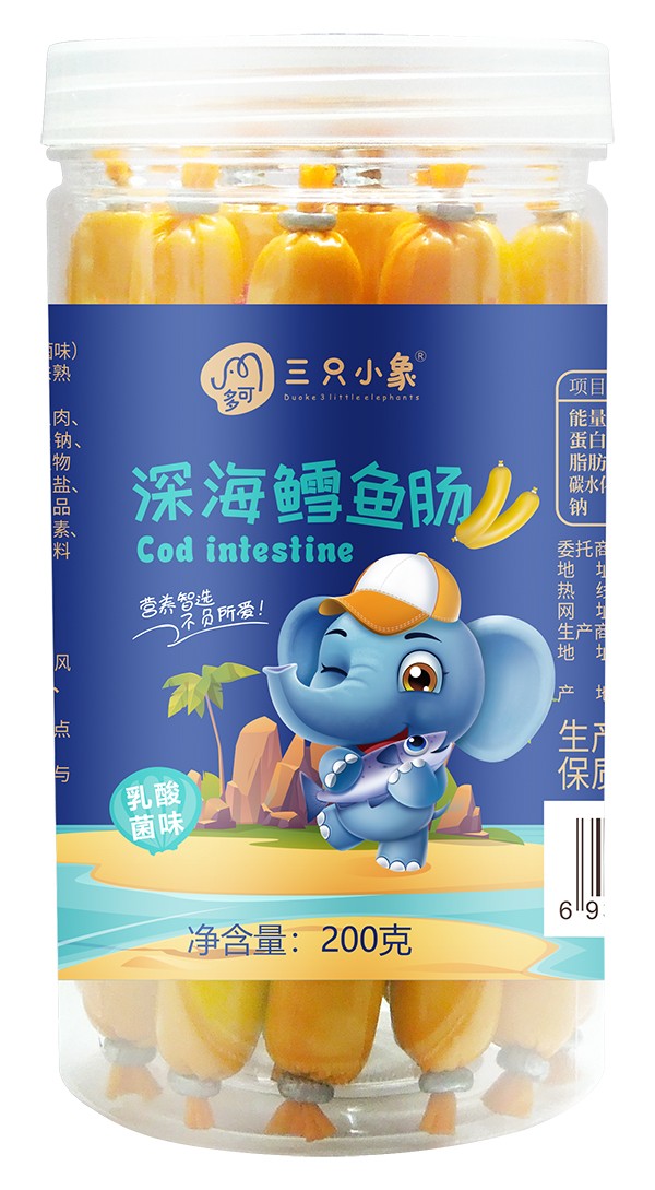 多可三只小象16支裝魚腸 乳酸菌味