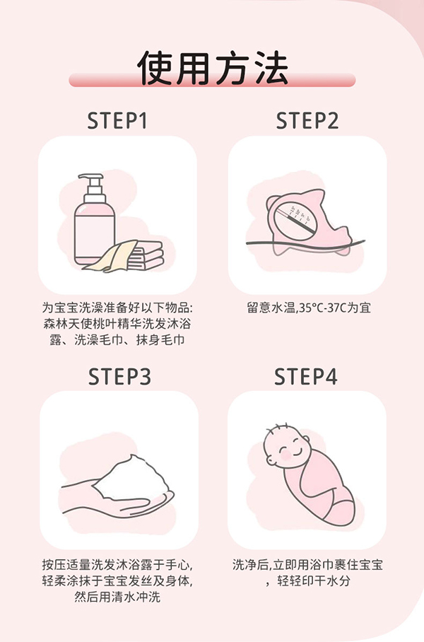 天使森林嬰幼兒洗發(fā)沐沐浴露(桃葉精華)500ml詳情頁 (11).jpg