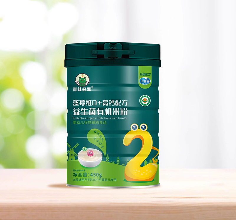 青蛙冠軍藍莓維D+高鈣配方益生菌有機米粉