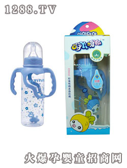 咿咿呀呀標(biāo)準有柄直身奶瓶250ml