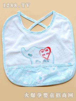 多比兔藍色嬰兒口水巾