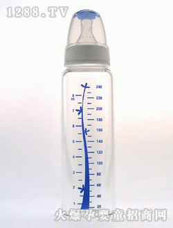 晶鉆玻璃奶瓶240mL藍(lán)樹(shù)