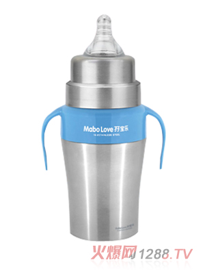 孖寶樂(lè)C型不銹鋼奶瓶藍(lán)色260ml