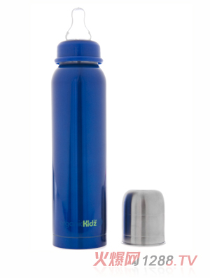 歐可滋不銹鋼標(biāo)口奶瓶藍9oz