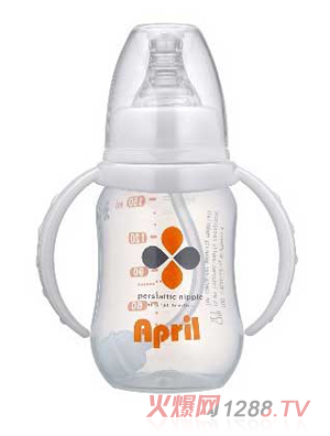 愛普麗標口弧形pp奶瓶120ml（白）