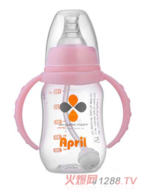 愛普麗標口弧形pp奶瓶120ml（粉）