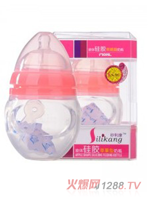矽利康液體硅膠蘋果型奶瓶170ml