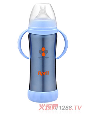 愛普麗不銹鋼保溫奶瓶210ml藍(lán)色