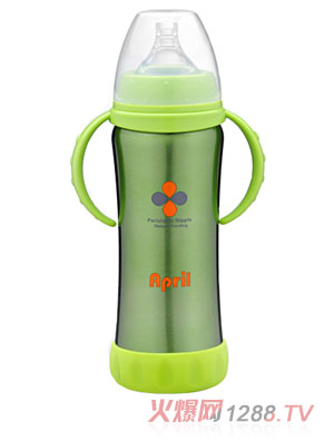 愛普麗不銹鋼保溫奶瓶210ml綠色