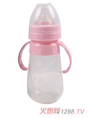 斯凱爾鉑金硅膠奶瓶粉色