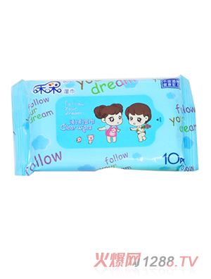 禾采10片啟封嬰兒清潔濕巾（藍(lán)色）