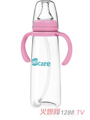 伊斯卡爾240mlPP自動標準口徑奶瓶（紅）