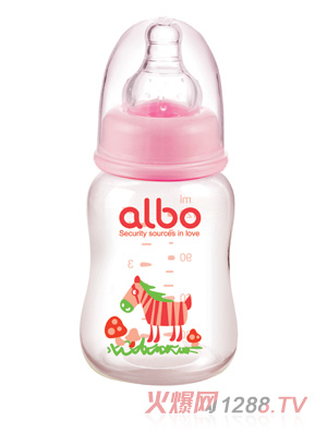 愛(ài)樂(lè)寶120ml標(biāo)口PP初生奶瓶紅