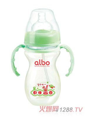 愛(ài)樂(lè)寶270mlPP葫蘆奶瓶水杯組合裝綠