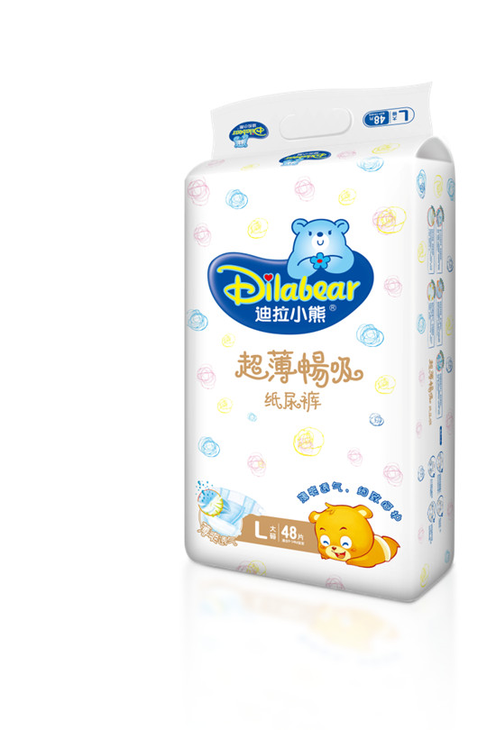 迪拉小熊超薄暢吸紙尿褲L48片