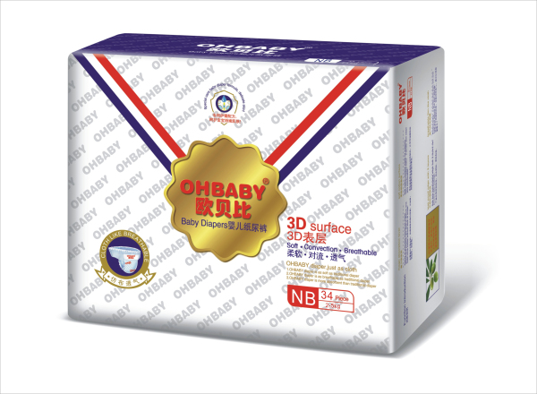 歐貝比3D表層紙尿褲NB34