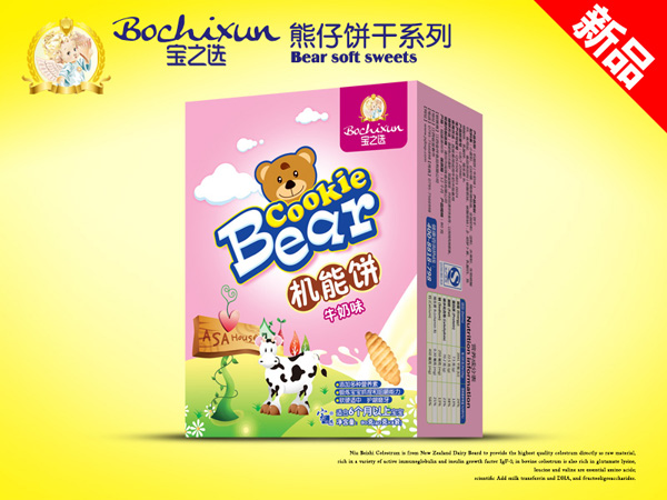 寶之選機能餅牛奶味熊仔餅干