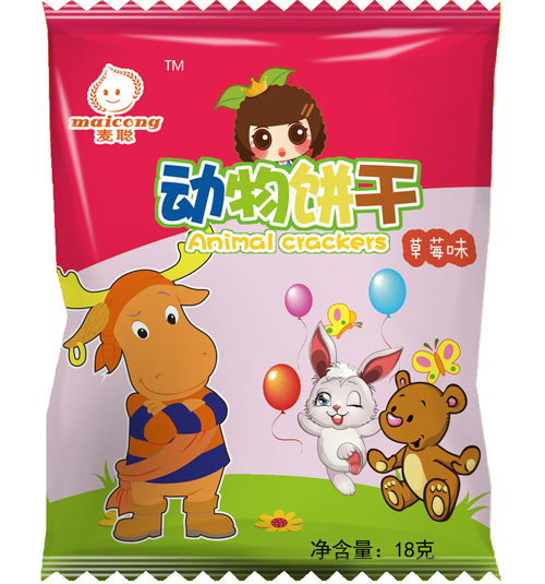 麥聰動物餅干草莓味