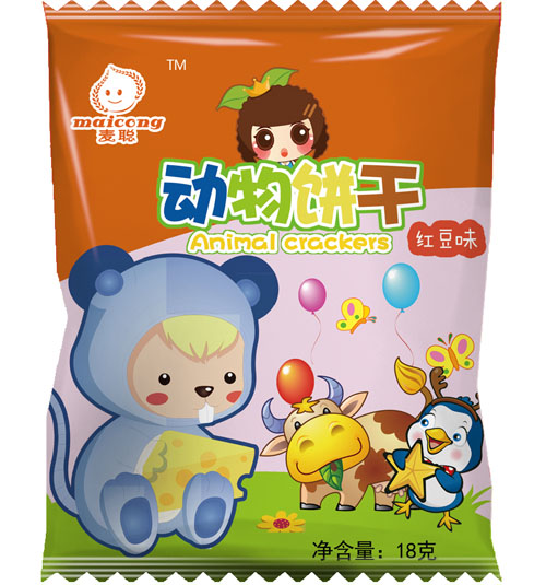 麥聰動物餅干紅豆味