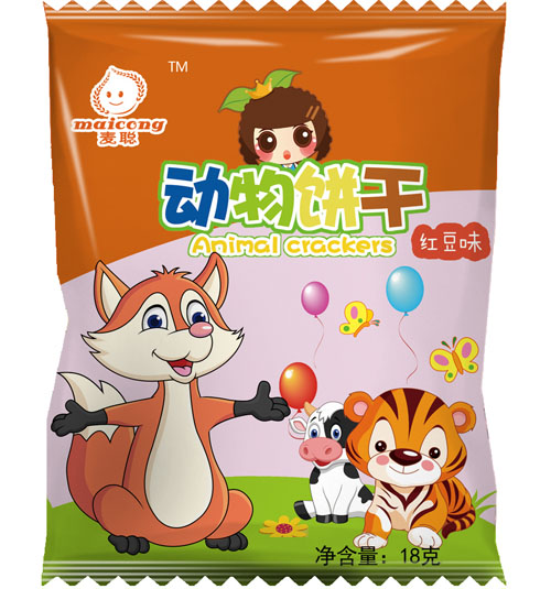 麥聰動物餅干紅豆味