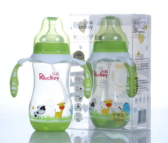 樂起300ml寬口徑PP奶瓶綠