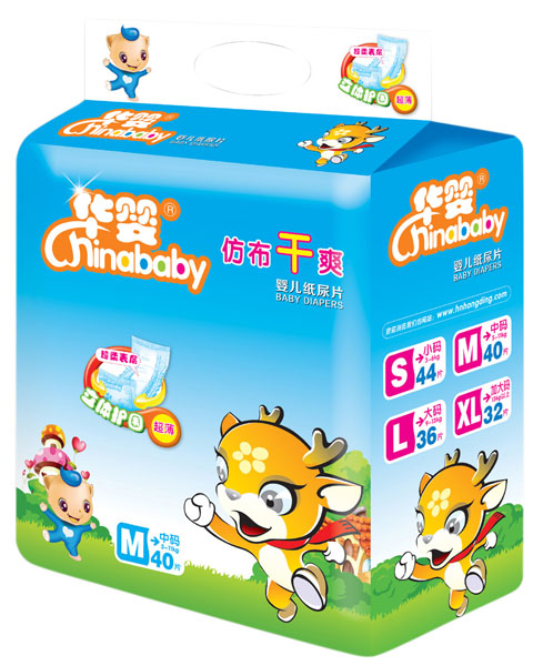華嬰仿布干爽嬰兒紙尿片M40片